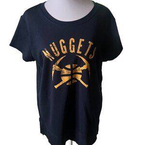 New NBA Women's Medium Short Sleeve Denver Nuggets Navy T-Shirt NWT